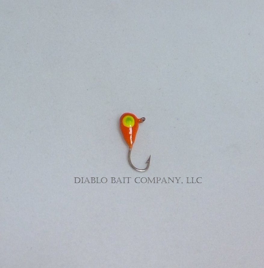Tungsten Ice Jig- Burnt Orange-Chartreuse n Yellow Eye
