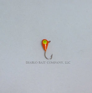 Tungsten Ice Jig- Burnt Orange-Chartreuse n Yellow Eye